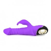 Wiggly Rabbit Vibe, 9 Rabbit Ear Clitoral Vibrating Functions & 5 Thrusting/Wiggling Functions on Shaft, PURPLE 